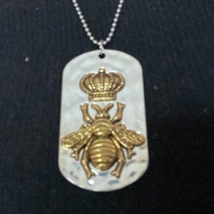 COPY - Bee Pendant  on Long Chain w